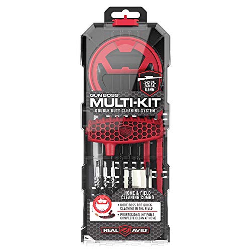 Real Avid Rifle Cleaning Kit & Range Gun Tool Kit for .243CAL/6mm/.260CAL/6.5MM Caliber Rifles Complete Gun Cleaning Kit with Bore Snake, Bore Brush Set, Cleaning Rod & Gun Cleaning Rifle Accessories