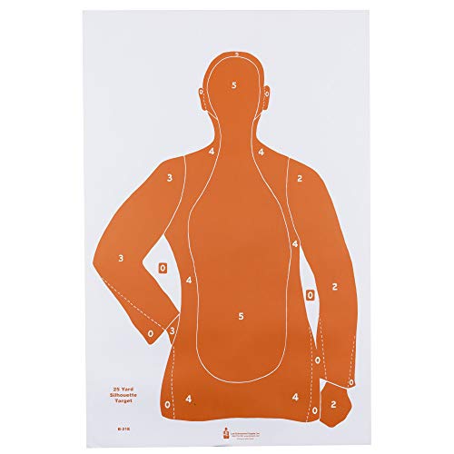 Law Enforcement Targets B-21E Economy 25 Yard Silhouette Target 23x35 Inch Orange 100 Per