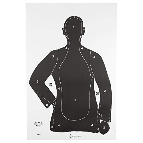 Law Enforcement Targets B-21E Economy 25 Yard Silhouette Target 23x35 Inch Black 100 Per