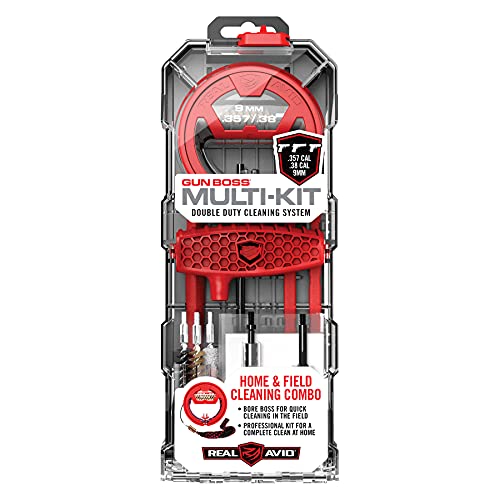 Real Avid 9mm Gun Cleaning Kit for 9mm .357 & .38 Caliber Handguns | Complete Glock Cleaning Kit & Pistol Cleaning Kit with 9mm Bore Snake, Bore Brush Set, Cleaning Rod & Gun Cleaning Accessories