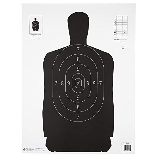 Action Target B-34-100 Black Tactical Shooting Range Targets