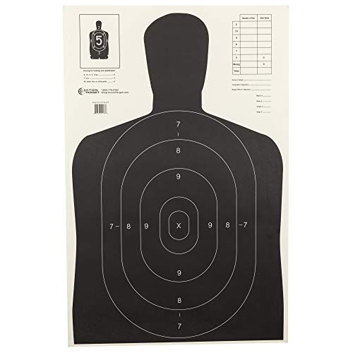 ACTION TARGETS B-27E Black ECON BLK SIL TRGT 100 Pack