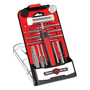 Real Avid Gunsmithing Tools I Hammer Set & Punch Set with Small Hammer & Flat Tip Metal Punch Set I Punch Tools Tool Kit includes Gunsmithing Hammer with 4 Tips, Non Marring Punch & Pin Starter Tool