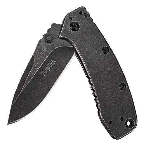 Kershaw Cryo II BlackWash Pocket Knife (1556BW), 3.25ÃÂÃÂ¢ÃÂÃÂÃÂÃÂ 8Cr13MoV Stainless Steel Blade; 410 Stainless Steel Handle, SpeedSafe Assisted Opening, Frame Lock, 4-Position Deep-Carry Pocketclip; 5.5 OZ